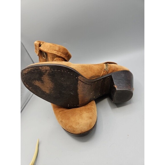 Sam Edelman Boots Womens 8.5 Brown Louie Suede Fringe Zip Ankle Western - Picture 9 of 12